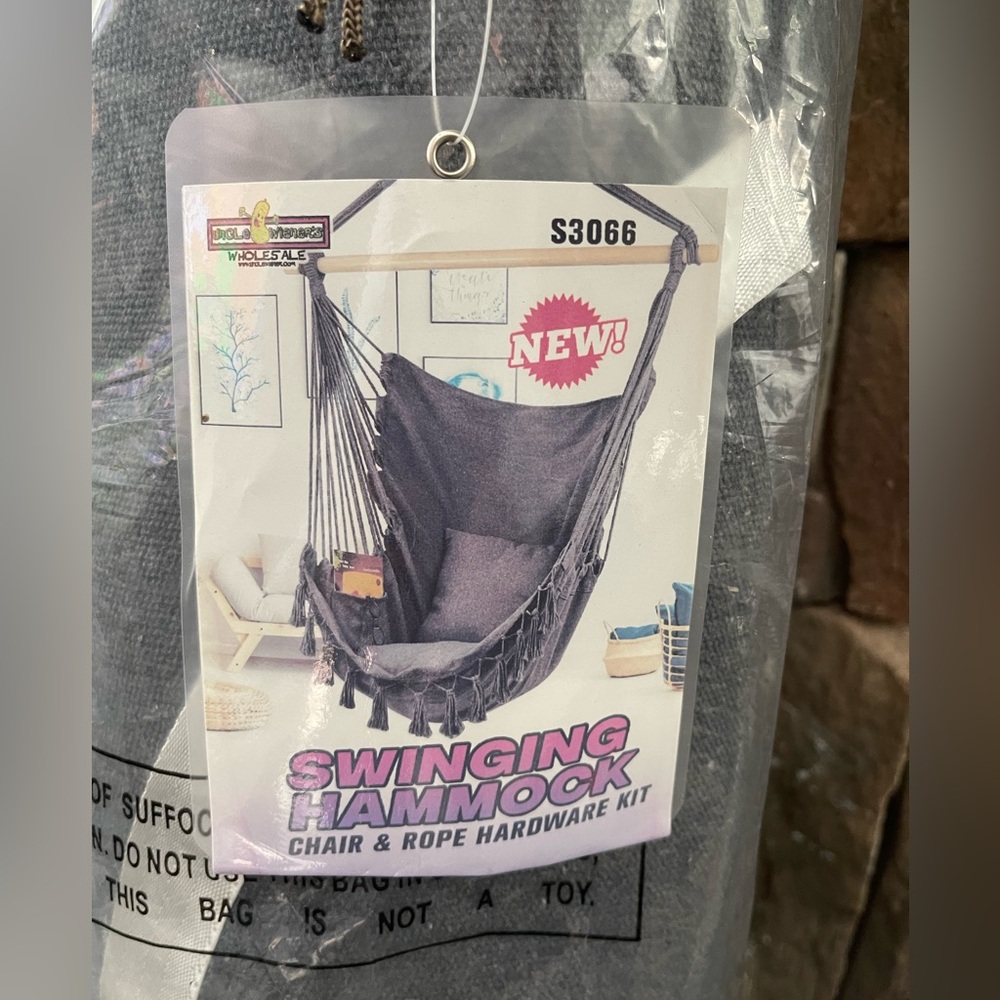 New!! Cozy Gray Hammock Chair - Picture 8 of 10
